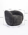 Koveo Fur Fabric Chair - Dark gray