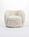 Koveo Fur Fabric Chair - Cream