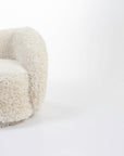 Koveo Fur Fabric Chair - Cream