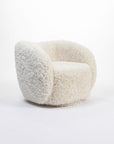 Koveo Fur Fabric Chair - Cream