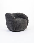 Koveo Fur Fabric Chair - Dark gray