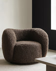 Koveo Fur Fabric Chair - Cacao