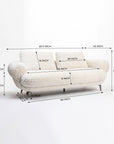 Squabble Fur Fabric Sofa - Cream