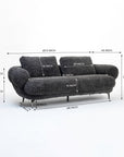 Squabble Fur Fabric Sofa - Dark gray