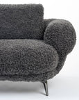Squabble Fur Fabric Sofa - Dark gray