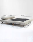 Mariah Chenille Foldable Sofa Cum Bed With Wooden Legs