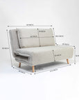 Mariah Chenille Foldable Sofa Cum Bed With Wooden Legs
