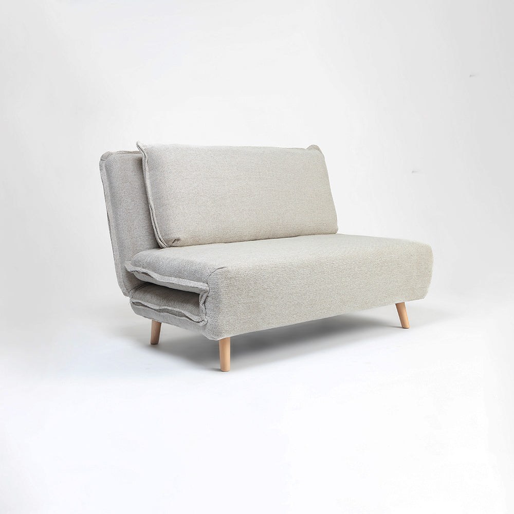 Mariah Chenille Foldable Sofa Cum Bed With Wooden Legs