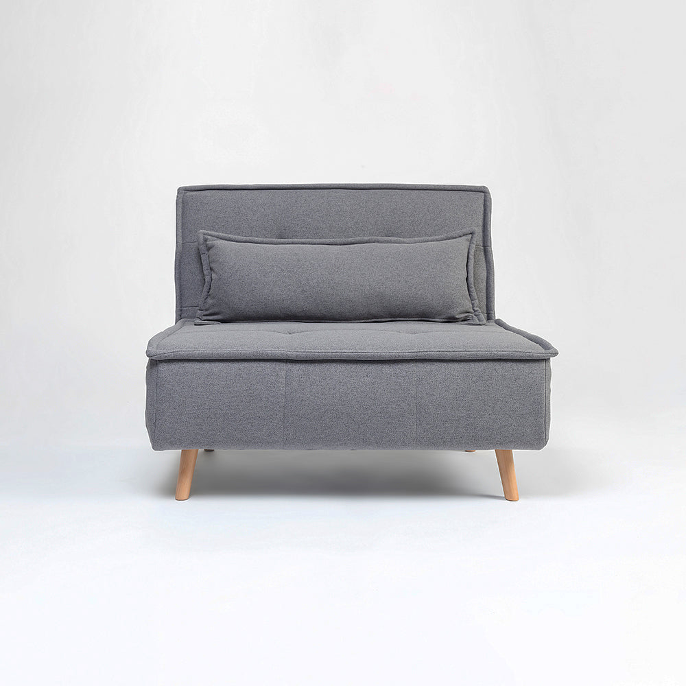 Tailor Linen Foldable Sofa Cum Bed With Wooden Legs
