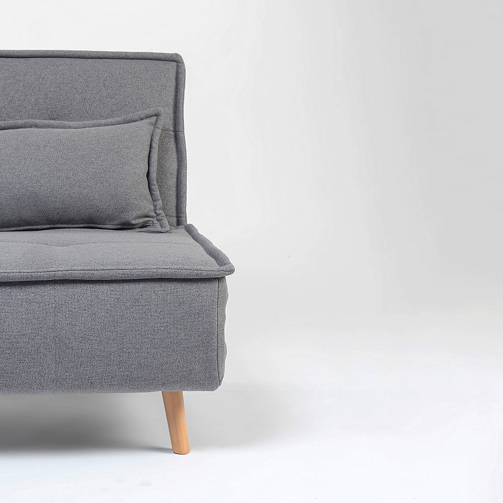 Tailor Linen Foldable Sofa Cum Bed With Wooden Legs