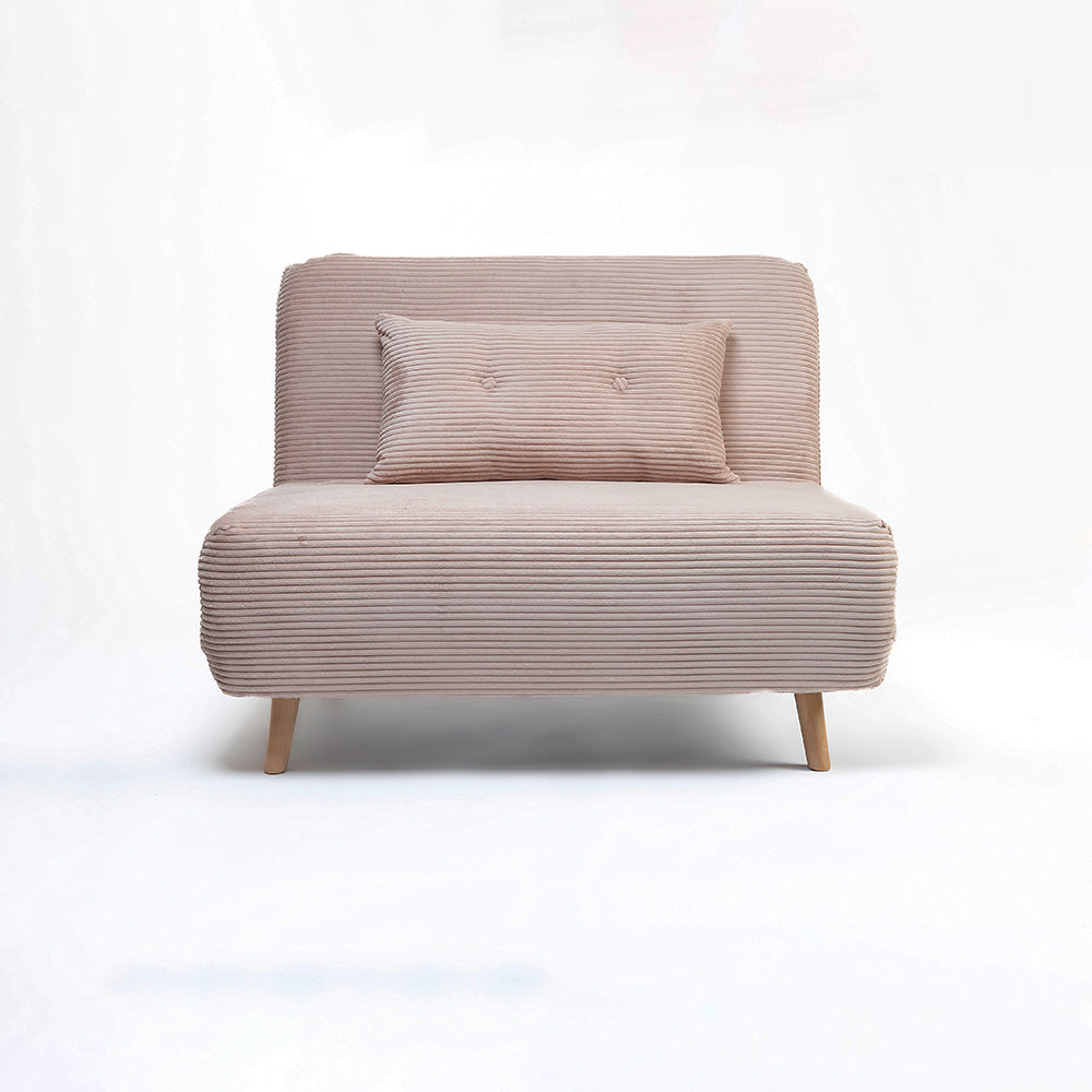 Jordan Corduroy Foldable Sofa Cum Bed With Wooden Legs