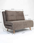 Riencar Foldable Sofa Cum Bed With Wooden Legs