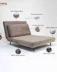 Riencar Foldable Sofa Cum Bed With Wooden Legs