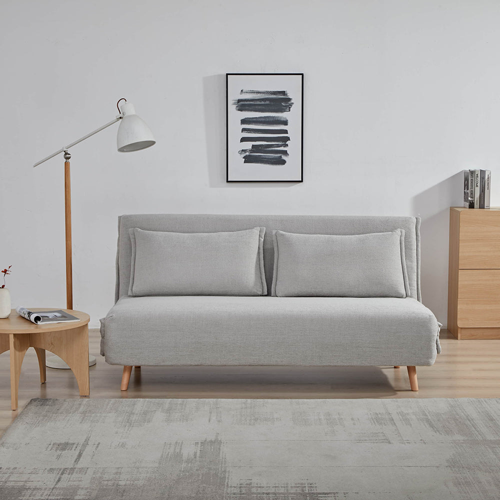 Bunny 3-Seater Foldable Sofa Cum Bed with Wooden Legs