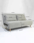 Bunny 3-Seater Foldable Sofa Cum Bed With Wooden Legs