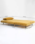 Demarco Corduroyfoldable Sofa Cum Bed With Wooden Legs