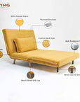 Demarco Corduroyfoldable Sofa Cum Bed With Wooden Legs