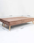 Wayne 3-Seater Foldable Sofa Cum Bed With Wooden Legs