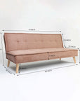 Wayne 3-Seater Foldable Sofa Cum Bed With Wooden Legs