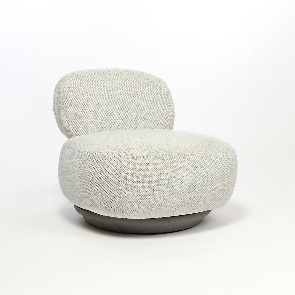 Krystal Boucle Swivel Lounge Chair