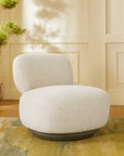 Krystal Boucle Swivel Lounge Chair