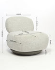 Krystal Boucle Swivel Lounge Chair
