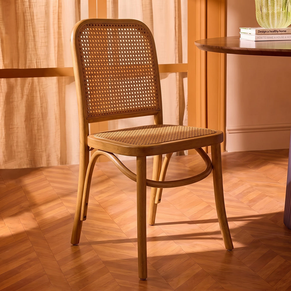 Cilivia Brown Mango Wood Cane Armless Dining Chair
