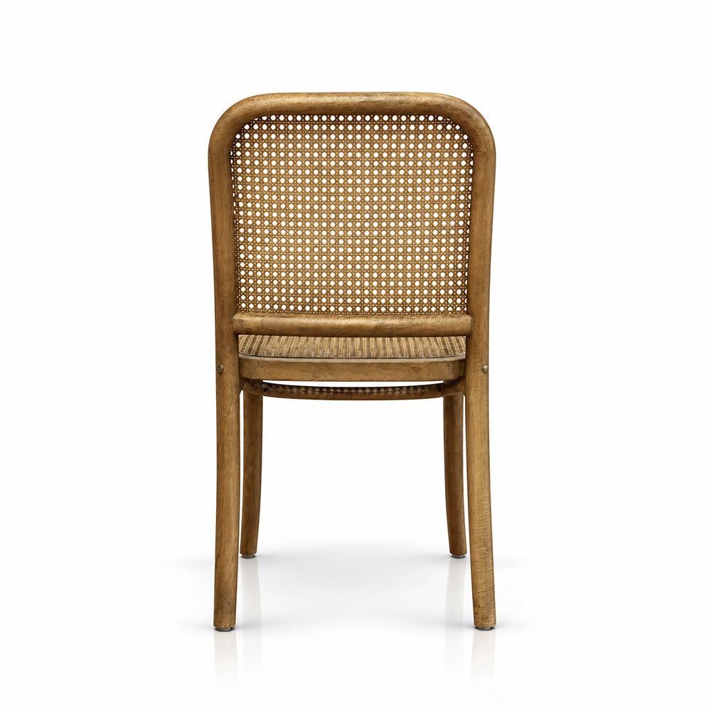 Cilivia Brown Mango Wood Cane Armless Dining Chair