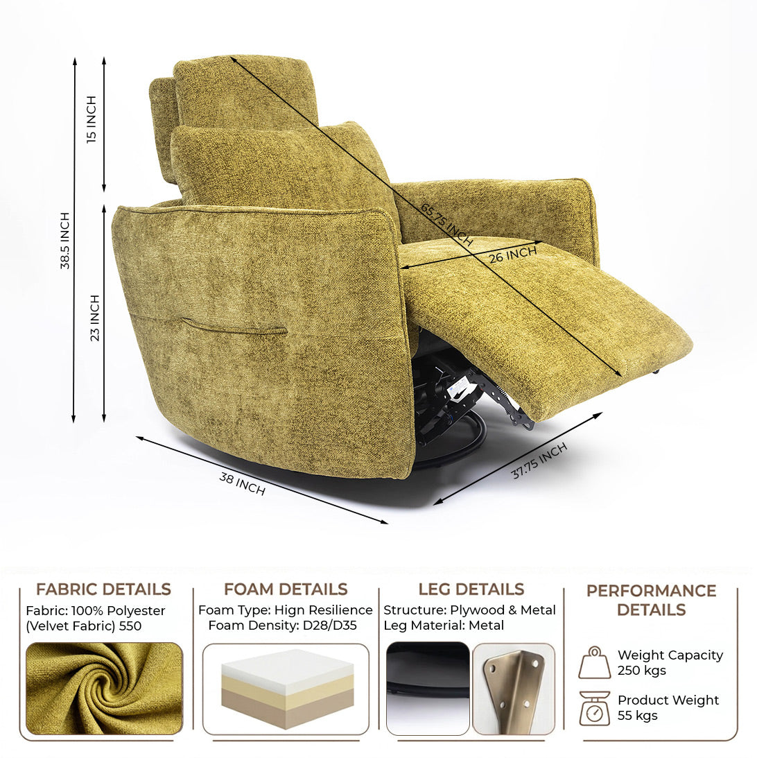 Plywood Catar Polyester Recliner