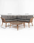Mira 5-Seater Timber Outdoor Sofa Set with Glass Table