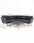 Crew 5-Seater Timber Outdoor Sofa Set with Glass Table