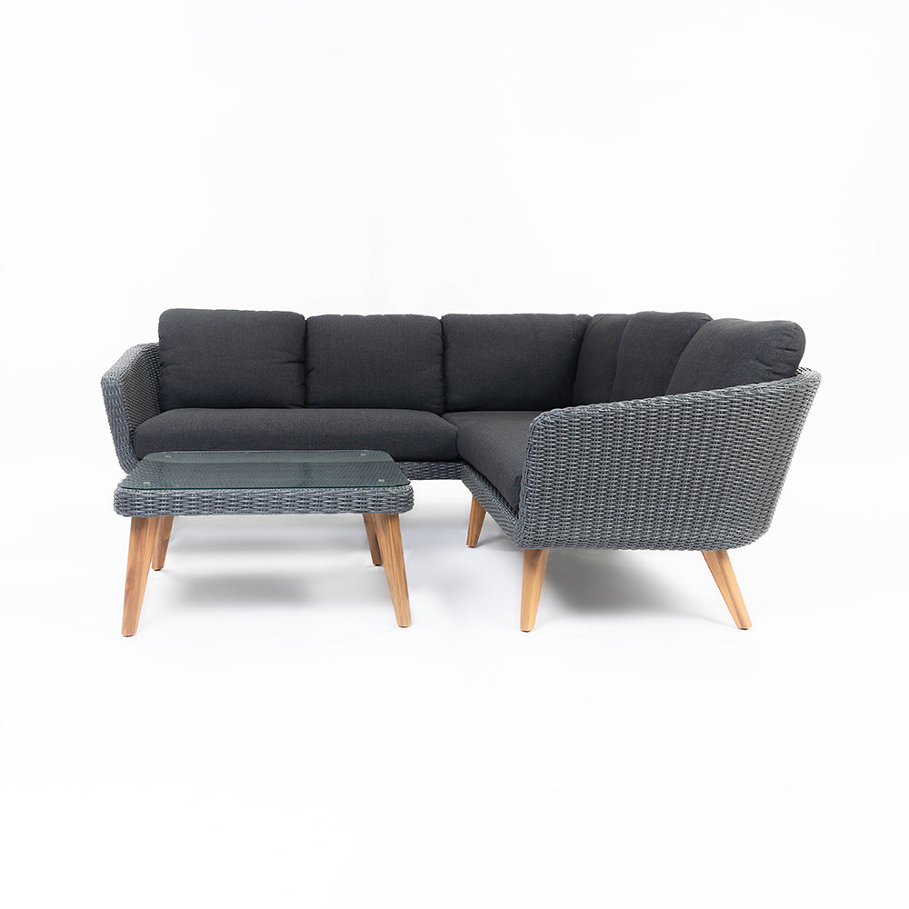 Crew 5-Seater Timber Outdoor Sofa Set with Glass Table