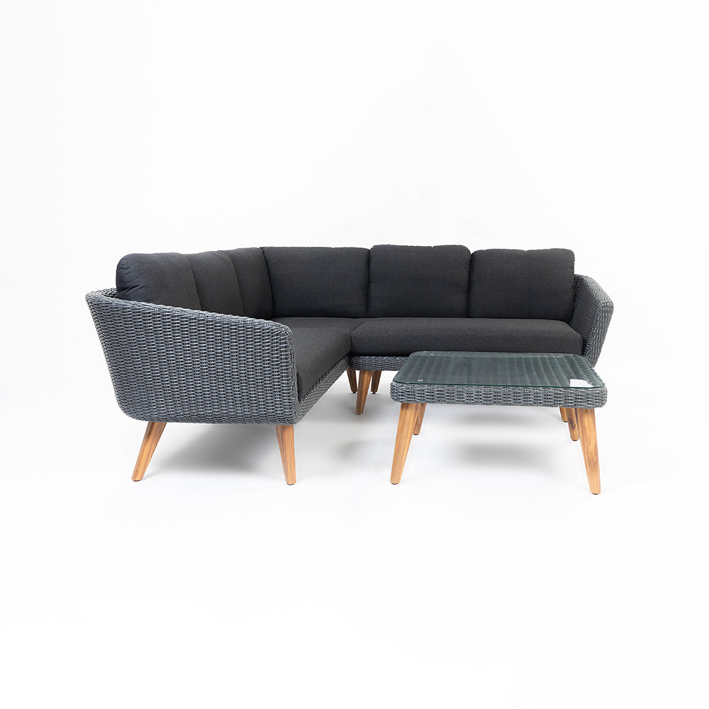 Crew 5-Seater Timber Outdoor Sofa Set with Glass Table