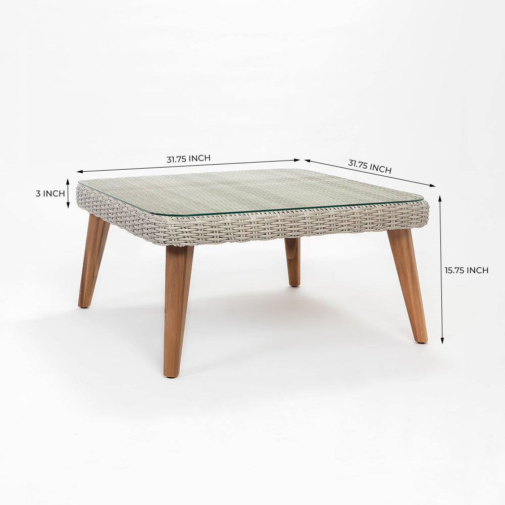 Circa 5-Seater Timber Outdoor Lounge Set with Glass Table - Coffee Table All