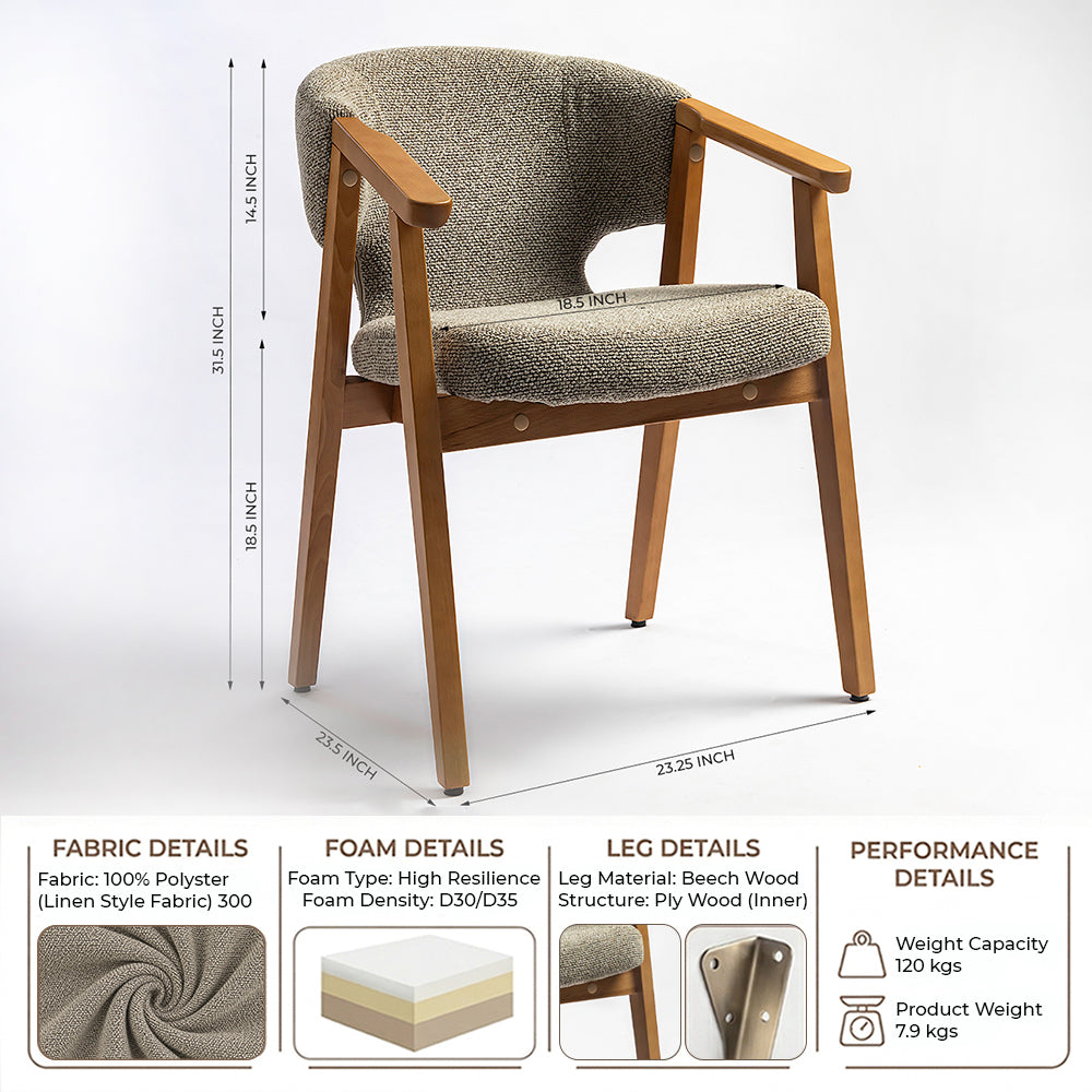 Cleffy Beech Wood Dining Chair