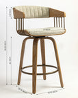 Doja Wooden Swivel Counter Chair