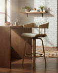 Doja Wooden Swivel Counter Chair