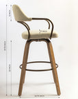 Scarlet Wooden Swivel Bar Chair