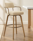 Scarlet Wooden Swivel Bar Chair