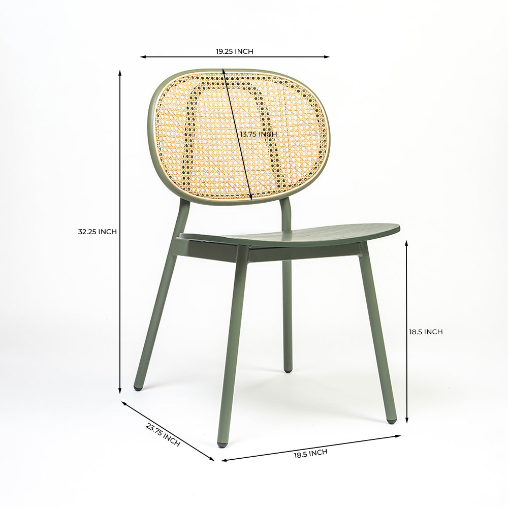 Mantis Plywood Semi Outdoor Dining Chair with Metal