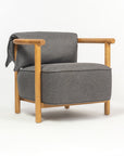 Mazzy Para Wood Arm Chair - Dark Grey