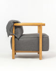 Mazzy Para Wood Arm Chair - Dark Grey