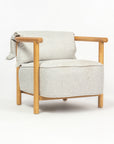Mazzy Para Wood Arm Chair - Light Grey