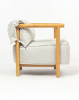 Mazzy Para Wood Arm Chair - Light Grey