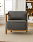 Mazzy Para Wood Arm Chair - Dark Grey