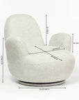 Liana Wooden Swivel Lounge chair - Light Grey