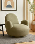 Liana Wooden Swivel Lounge chair - Sage Green