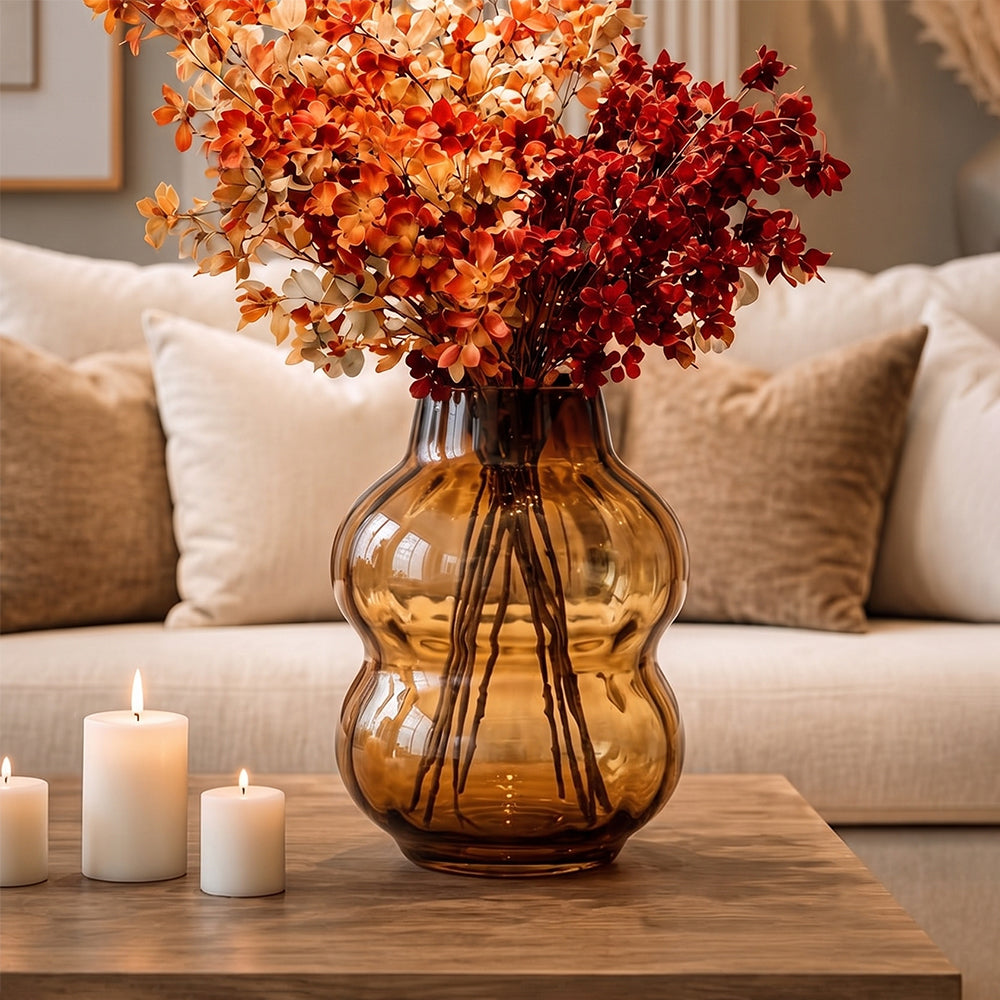 Albatroz Amber Brown Glass Table Vase