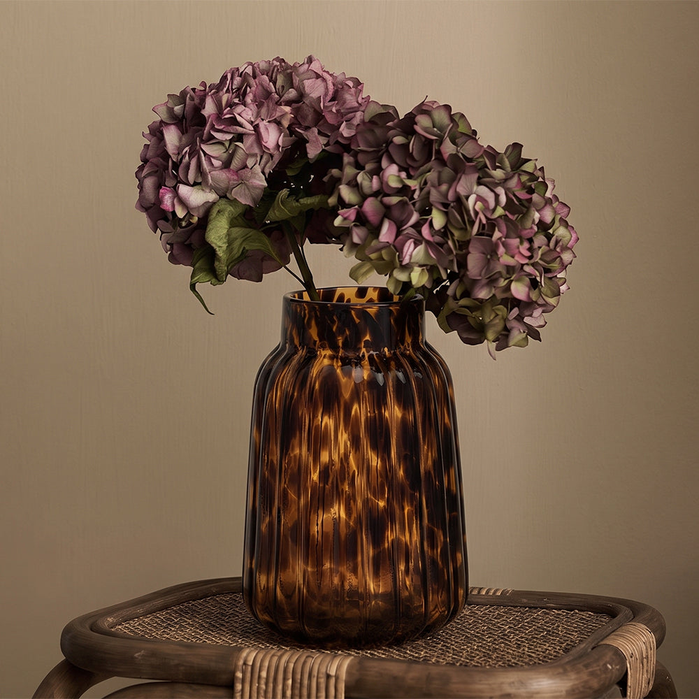 Beats Brown Tortoiseshell Glass Table Vase