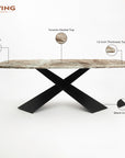 Immune Marble 8 Seater Dining Table with Iron - Black